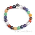 Wholesale Colorful Chakra Elastic ​Beads Bracelets with Charms Buddha/Lion Bracelet